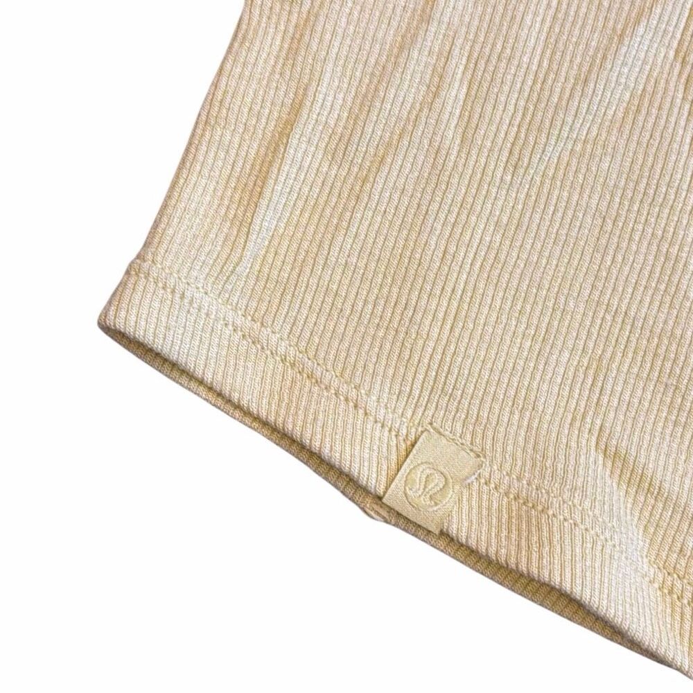 Lululemon Ribbed Racerback Tank Top Pale Yellow Size 0 - Picture 4 of 5